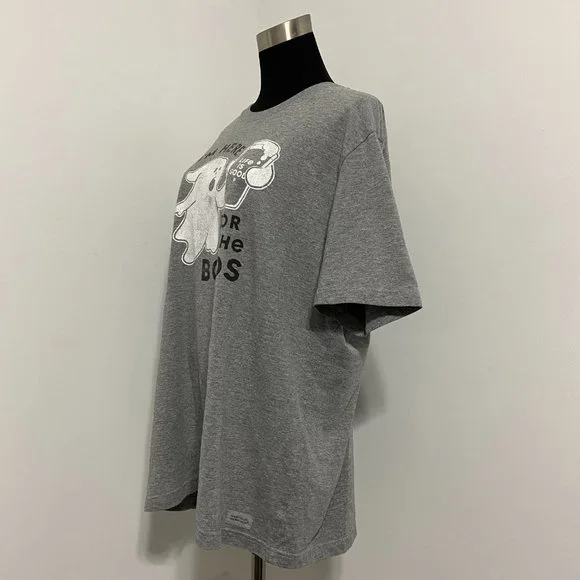 Life Is Good Ghost Here For The Boos Booze Beer Drinks Halloween Crusher Tee - Picture 2 of 5